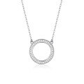 wholesale 925 Sterling Silver Geometric Circle Zircon Inlay Necklace and Earring Set for Cross-Border Europe and America-0-7
