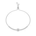 wholesale S925 Sterling Silver Women's Tennis Bracelet with Four-Leaf Clover Geometric Zirconia Pave Design, Light Luxury and High-End Feel-0-6