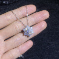 S925 Sterling Silver Moissanite Pendant, 1ct Full-Drill Snowflake Christmas Gift Wholesale-0-1
