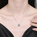 S925 Silver 50-Point Moissanite Snowflake Pendant Necklace for Women-0-2