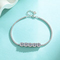 wholesale S925 Sterling Silver Cross-Border European and American Moissanite Tennis Bracelet, Advanced Fashion Adjustable Light Luxury Hand Jewelry Wholesale-0-2