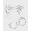 wholesale S925 Sterling Silver Small Butterfly Bow Ear Clasp for Women, Minimalist and Elegant with an Indie Ins Vibe-0-1