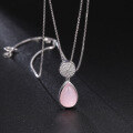 wholesale S925 Silver Light Luxury Jewelry Accessories Pink Crystal Gemstone Pendant French Romance Natural Colored Gemstone Necklace Pendant-0-1