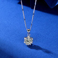wholesale S925 Sterling Silver Cross-Border Best-Selling Moissanite Snowflake Necklace for Women, High-End Sparkling Sunflower Collarbone Chain Wholesale-0-0