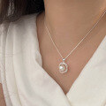 wholesale S925 Sterling Silver Swarovski Pearl Necklace for Women, Korean New Design, Luxurious and Minimalist, High-End Elegant Collarbone Chain-0-2