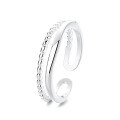 wholesale S925 Sterling Silver Double-Layer Hollow Out Ring Adjustable Korean Luxury Index Finger Ring Same as Xiaohongshu-0-6