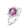 wholesale 925 Sterling Silver, European and American New Sunflower Ring, Light Luxury Cultivated Alexandrite Ring, Cross-Border Best-Seller-0-5