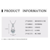 925 Sterling Silver D Color Moissanite Geometric Drop Pendant Necklace-Trapezoidal Necklace [White Gold]  925 Silver