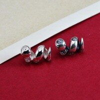 wholesale S925 Sterling Silver Year of the Snake Beaded Bracelet, Snake Zodiac Charm, Red String DIY Accessory Pendant Silver Jewelry Component-Love Snake>Antique Style