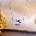 wholesale Silver Metal Material Maker S999 Plain Silver Chime Pendant Lily of the Valley Blooming Necklace for Women, Small Fresh Style Gift for Girlfriend or Best Friend-0-1
