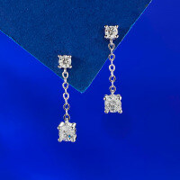 wholesale S925 Silver European and American Fashion Long Single Diamond Tassel Earrings Cross-Border Silver Needle Elegant Earrings Simple Style-E575 Gold 925 Silver