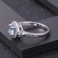 wholesale S925 Silver Designer Light Luxury Natural Topaz Ring with High-End Setting and Natural Gemstone-0-2