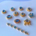 wholesale S925 gold-plated metal accessories with natural aquamarine spacer beads for DIY handmade original luxury jewelry for women-0-1
