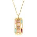 wholesale S925 Sterling Silver Cross-Border New Fun Color Palette Pendant with Inlaid Colored Gemstones Necklace for Women, Fashionable and Unique, Wholesale from Manufacturers-0-5