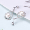 wholesale 925 Sterling Silver Hollow-Out Design Earrings for Women, New Trend High-End Pearl Ear Drops, Gift for Girlfriend-0-3