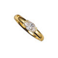 wholesale 18K gold oval diamond ring for women, minimalist ins-style fancy-shaped diamond ring, vintage plain band pinky ring, custom-made based on images or samples-0-4