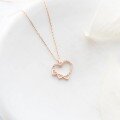 wholesale S925 Sterling Silver Overall Exquisite Stackable Love Heart Necklace for Women, Vintage Fashion Design Heart-shaped Collarbone Chain-0-5