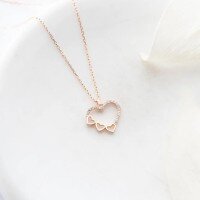 wholesale S925 Sterling Silver Overall Exquisite Stackable Love Heart Necklace for Women, Vintage Fashion Design Heart-shaped Collarbone Chain-BX0501-Rose Gold 925 Silver
