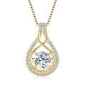 S925 Silver Moissanite Necklace, Women's Pendant Choker, Light Luxury Versatile Commute Accessory-0-3
