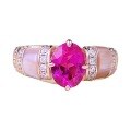 wholesale S925 Silver New Natural Pink Shell Ruby Red Ring for Women, Simple and Fashionable European Style-0-4