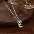wholesale 999 Sterling Silver New Trendy Women's Love Magic Wand Pendant Necklace-0-1