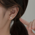 wholesale S925 silver petite gradient heart earrings sweet synthetic heart-shaped Korean-style ear accessories M00103-0-3