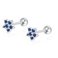 wholesale 925 Sterling Silver Floral Stud Earrings with Petal Design and Inlaid Crystals, Screw-piercing Ear Accessories for Women, Cross-border Wholesale-0-12