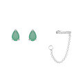 wholesale S925 Sterling Silver Asymmetrical Small Fresh Natural Colored Gemstone Stud Earrings with Niche Design-0-7