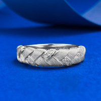 wholesale Metal Material: S925 Sterling Silver New ZHUO ZHI FAN Jewelry Wheat Weave Brushed Ring, Italian Craftsmanship, Daily Wear Ring-R1251 Silver Wheat Ear Ring Size 5