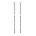 wholesale Sterling Silver S925 Long Tassel Triangle Zircon Ear Threads Korean Style Internet Celebrity Forest Series Advanced Earrings-0-0