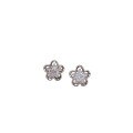 wholesale S925 Sterling Silver Peach Blossom Stud Earrings with Zircon Stamen, Minimalist and Elegant Design, Versatile and Fresh Style-0-4
