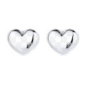 wholesale S925 sterling silver heart-shaped checkerboard texture earrings, fresh and sweet, Chanel-style, elegant and luxurious earrings for women-0-4