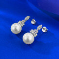 wholesale S925 silver jewelry new style 10mm pearl earrings for women, French-inspired luxurious elegant design, cross-border live streaming-0-3
