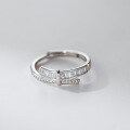 wholesale S925 Sterling Silver Fresh and Sweet Ins Style Minimalist Design Exquisite Diamond-Studded Knot Ring R02725-0-2