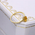 wholesale S925 Sterling Silver Gold-Plated Japanese Light Luxury Minimalist Natural Citrine Birthstone Ring for Women Ready-to-Ship Wholesale-0-3