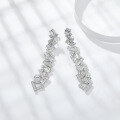 wholesale Gold Plated 925 Silver Graff Style 5A Simulated Emerald Cut Irregular Drop Earrings for Women-0-2