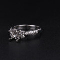 wholesale Classic retro elegant 1ct micro-paved ring setting in 9k/10k/14k/18k white gold-0-3