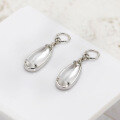 wholesale S925 Silver Drop-shaped Minimalist Style Rock Crystal Pendant/Ear Climber, Dunli Jewelry Summer New Collection-0-1