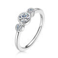 S925 Sterling Silver Moissanite Bubble Ring, Women's Light Luxury Minimalist Fashion Jewelry Wholesale-0-0