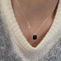 wholesale S925 Sterling Silver Black Agate Shell Necklace for Women, Spring New Arrival, Light Luxury Advanced Versatile Choker-0-4
