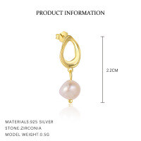 wholesale S925 Sterling Silver Minimalist Geometric Rose Earring Set for Women-E4794-Gold/Single 925 Silver