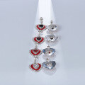 wholesale S925 silver designer-style natural garnet earrings with heart-shaped and unique design, featuring colored gemstone earrings-0-1
