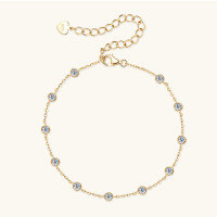 wholesale Sterling Silver New Cross-Border Bracelet Small Fresh Moissanite Trendy Cool Bracelet Niche High-End Sense Pure Silver Hand Jewelry-Gold-Small UFO 0.1 carat