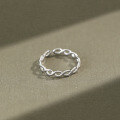 wholesale S925 Sterling Silver Minimalist Interwoven Twist Open Ring with Braided Pattern-0-0
