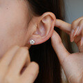 S925 Silver Snowflake Earrings Women's Simple Wedding Moissanite Gift-0-1