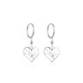 wholesale S925 silver cold minimalist style personality ear cuff, Korean and Japanese version engraved ear stud, cross-border creative heart-shaped accessory earrings for women-0-5