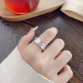 wholesale S925 Silver Fashion Cross-Border Irregular Minimalist Style Trendy Niche Design Open-Ended Ring-0-3