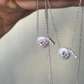 wholesale 925 Sterling Silver Natural Baroque Button Pearl Heart Pink Diamond Starlight Necklace Vintage Fairy Pink Purple Collarbone Chain-0-3