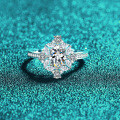 S925 Sterling Silver Moissanite Ring, Elegant Engagement Band for Women, Exquisite Holiday Gift-0-5