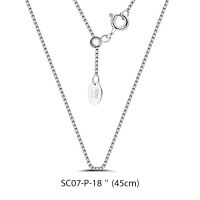wholesale S925 Sterling Silver Jewelry 06 Box Chain Necklace, Versatile Collarbone Chain, Minimalist Plain Bare Chain, Manufacturer-With stretch beads, length: 45cm, weight: 1.17g>925 silver